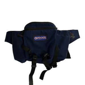 𝅺outdoor Fanny pack with 2 bottle holders, blue, 2 compartments, frayed on belt